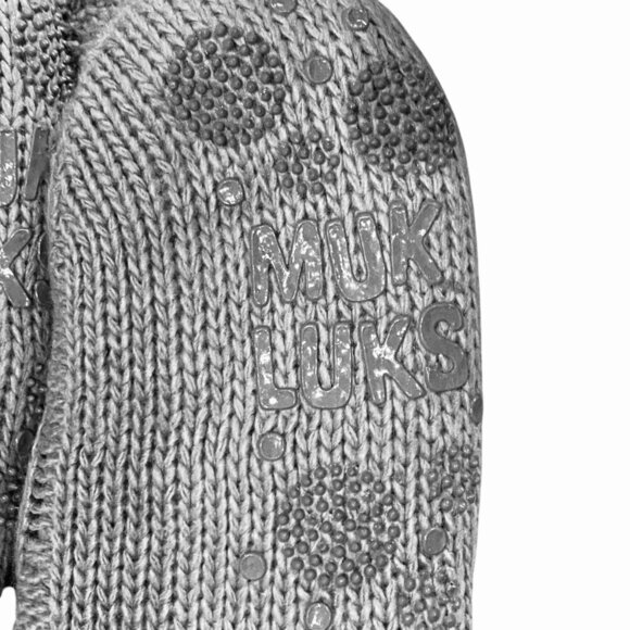 Bundle 2 Cabin Sock Slippers S/M (5-7.5) Muk Luks Gray Pom Pom Purple Nordic 29Y - Picture 5 of 6